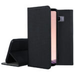 Juodos spalvos atverčiamas dėklas Samsung Galaxy G955 S8 Plus Smart Magnet su tekstūruota paviršiaus faktūra