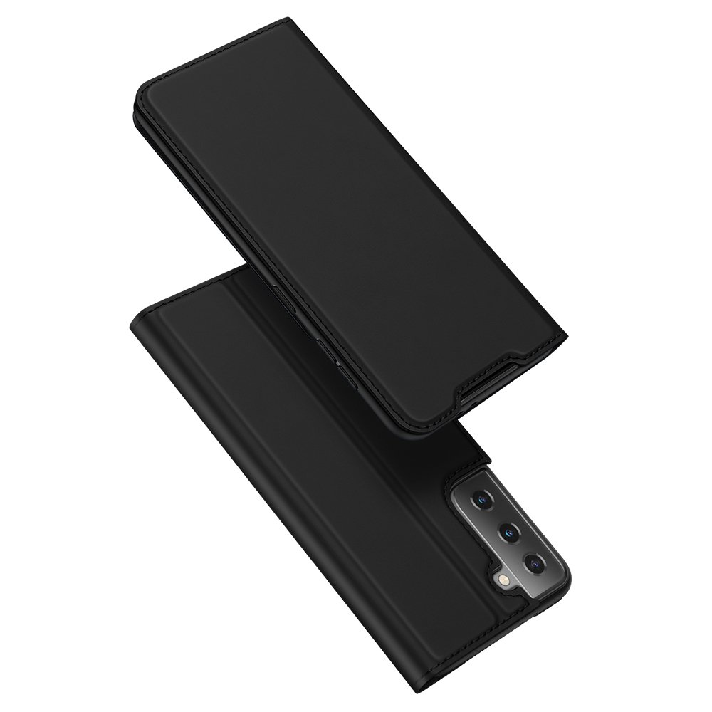 Juodos spalvos atverčiamas dėklas Samsung Galaxy G991 S21 5G Dux Ducis Skin Pro Juodos spalvos atverčiamas dėklas Samsung Galaxy G991 S21 5G Dux Ducis Skin Pro su apsauga kamerai