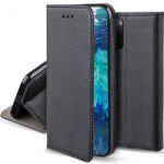 Juodos spalvos atverčiamas dėklas Samsung Galaxy S20 FE su magnetiniu užsegimu