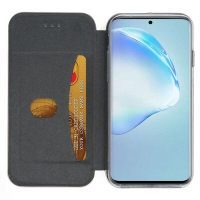 Juodos spalvos atverčiama Samsung Galaxy G986 S20 Plus dėklas Book Elegance su kortelių laikikliu