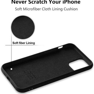 Juodos spalvos dėklas Apple iPhone 11 Pro su minkštu mikropluošto pamušalu