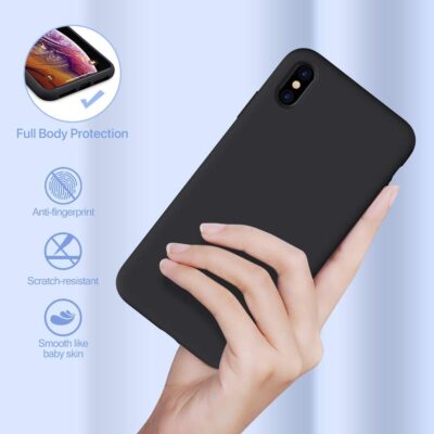 Juodos spalvos dėklas Apple iPhone X XS X-level Dynamic su matinio paviršiaus apsauga nuo pirštų atspaudų