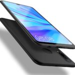 Juodos spalvos dėklas Huawei P30 Lite X-level Guardian su matiniu paviršiumi ir kamerų anga