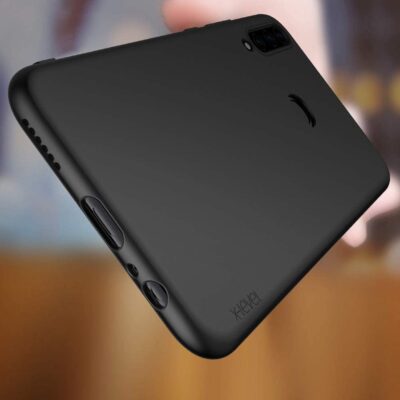 Juodos spalvos dėklas Huawei P40 Lite E Y7 P X-level Guardian su matiniu paviršiumi ir kamerų išpjovomis