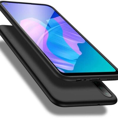 Juodos spalvos dėklas Huawei P40 Lite E Y7 P X-level Guardian telefone su matomu ekranu ir kameromis