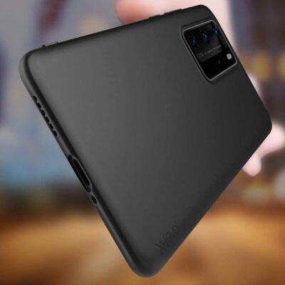 Juodos spalvos dėklas Huawei P40 X-level Guardian su matine paviršiaus tekstūra ir kamerų apsauga