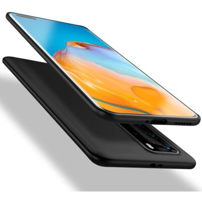 Juodos spalvos dėklas Huawei P40 X-level Guardian priekinė ir galinė pusės su ekranu ir kamera