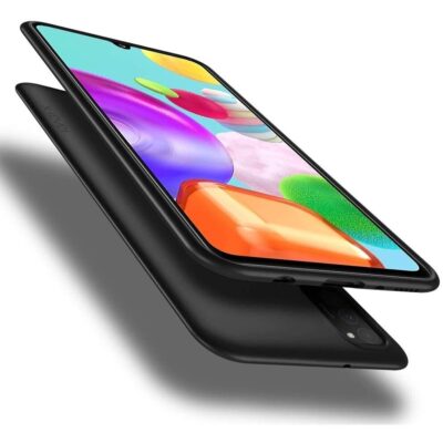 Juodos spalvos dėklas Samsung Galaxy A025F A02s X-level Guardian matomas iš dviejų kampų su švelniai matiniu paviršiumi