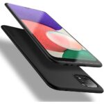 Juodos spalvos dėklas Samsung Galaxy A225 A22 4G X-level Guardian prisideda prie telefono apsaugos