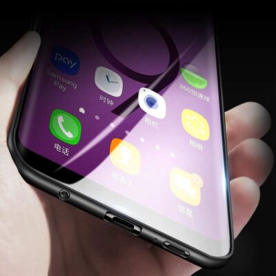 Juodos spalvos dėklas Samsung Galaxy G960 S9 X-level Guardian su matomu telefono apačios kištuku ir mygtukais