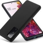 Juodos spalvos dėklas Samsung Galaxy G780 S20 FE su matiniu paviršiumi ir tiksliai pritaikytais išpjovomis
