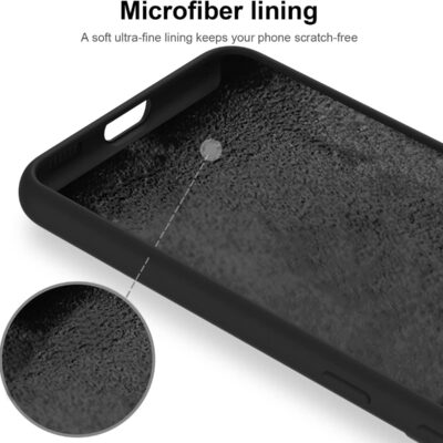 Juodos spalvos dėklas Samsung Galaxy S21 FE su mikropluošto pamušalu