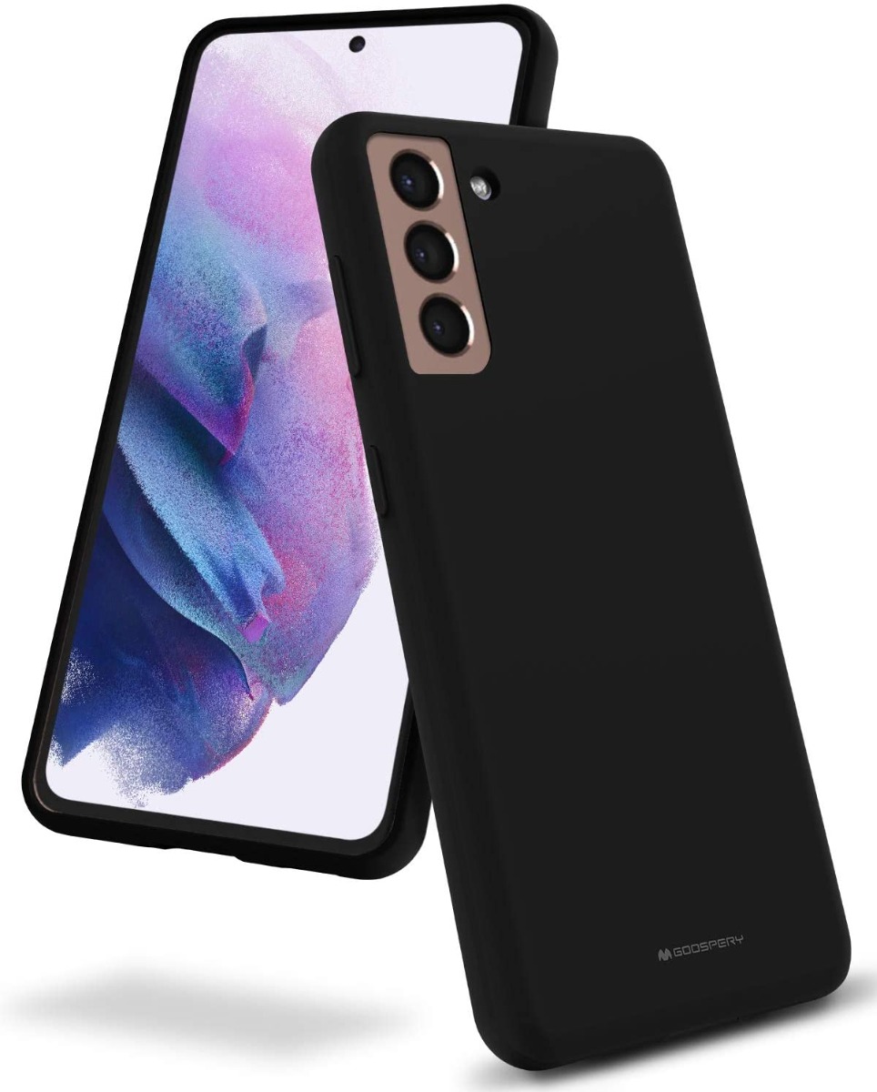 Juodos spalvos dėklas Samsung Galaxy S21 Mercury Silicone Juodos spalvos dėklas Samsung Galaxy S21 Mercury Silicone su foto kameros išpjova