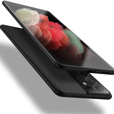 Juodos spalvos dėklas Samsung Galaxy S21 Ultra S30 Ultra X-level Guardian matomas nuo priekio ir nugarėlės