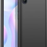 Juodos spalvos dėklas Xiaomi Redmi 9A X-level Guardian su matiniu paviršiumi ir apsauga aplink kamerą