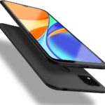 Juodos spalvos dėklas Xiaomi Redmi 9C su matiniu paviršiumi ir tiksliais išpjovomis kamerai ir jungtims