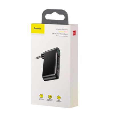 Baseus BSBA-02 Wireless Audio Receiver WXQY010001 juodas belaidis garso imtuvas su 3.5 mm jungtimi