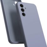 Levandos pilkas silikoninis deklas Samsung Galaxy A546 A54 5G su funkcijomis ir apsauga