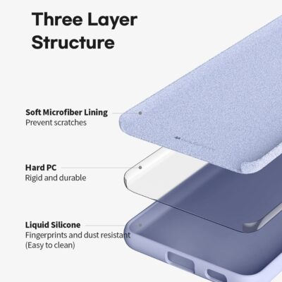 Levandos pilkas dėklas Samsung Galaxy G990 S21 FE 5G Mercury Silicone su trijų sluoksnių struktūra