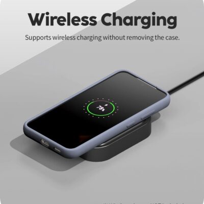 Levandos pilkas dėklas Samsung Galaxy S911 S23 5G su belaidžio įkrovimo palaikymu