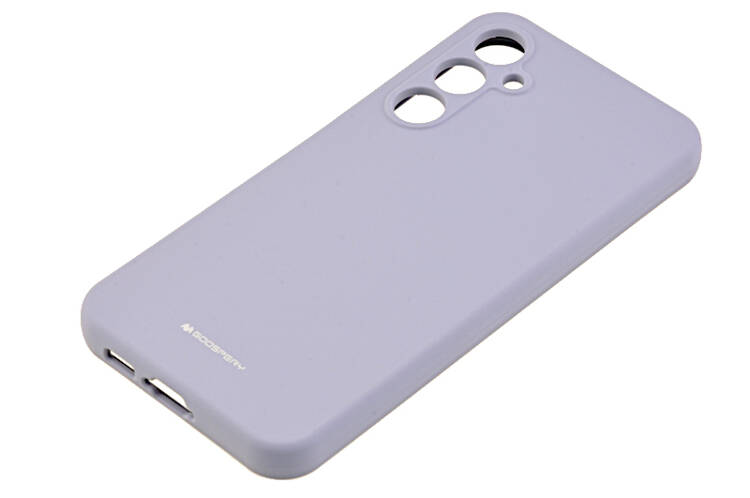 Levandos pilkas dėklas Samsung S711 S23 FE Mercury Silicone Levandos pilkas dėklas Samsung S711 S23 FE Mercury Silicone su kamerų angomis ir minkšta silikonine tekstūra