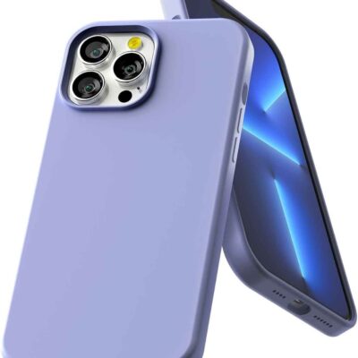 Levandos pilkos spalvos dėklas Apple iPhone 13 Pro Mercury Silicone su kameros apsauga