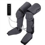 Limfodrenažinis masažuoklis Reach LKM4 su pilkais uždangalais kojoms ir valdymo pulteliu