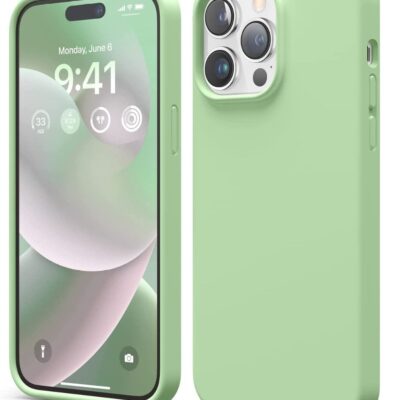 Matcha spalvos dėklas Apple iPhone 14 Pro Max su matiniu paviršiumi ir kamerų apsauga