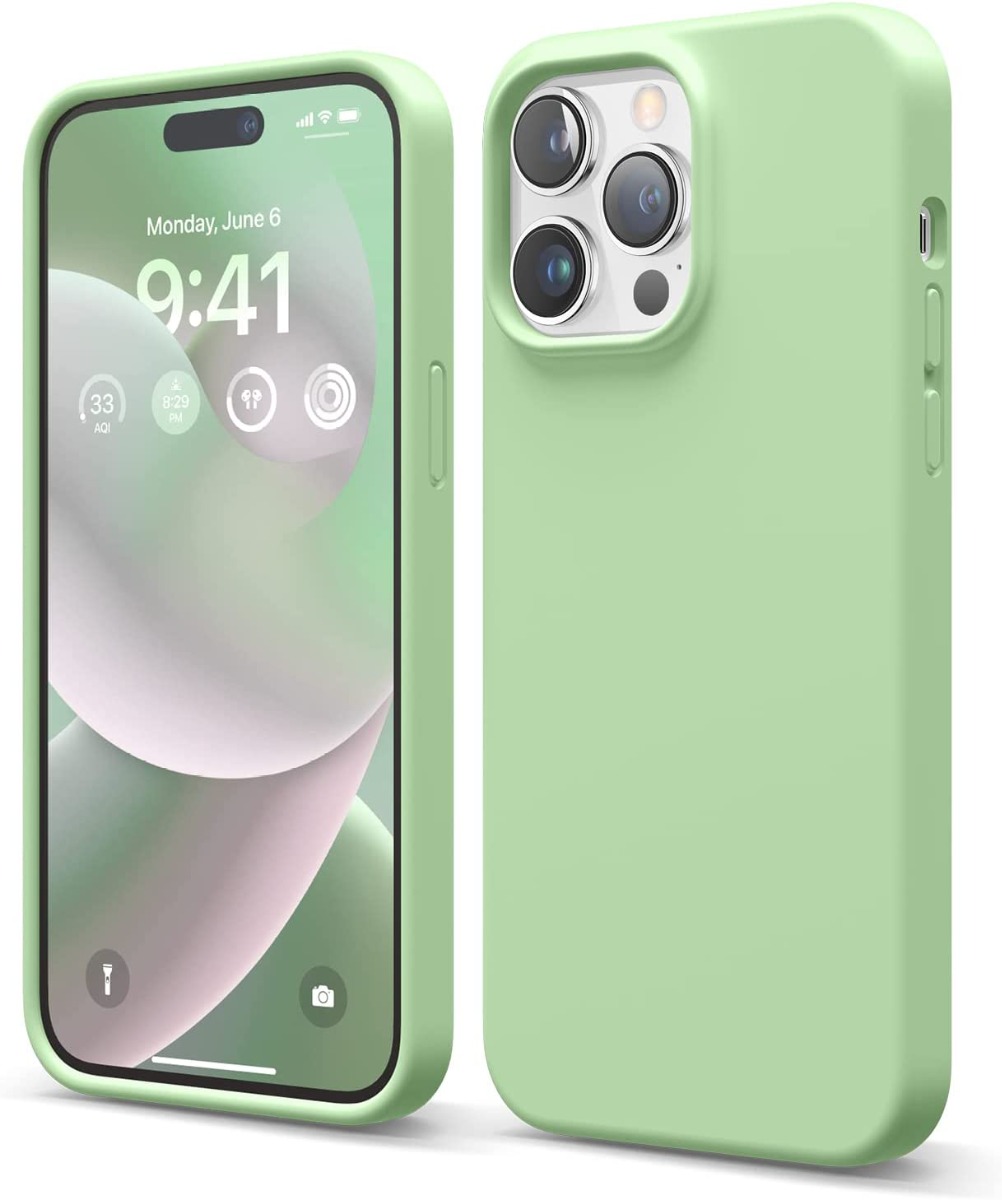 Matcha spalvos dėklas Apple Iphone 14 Pro X-level Dynamic Matcha spalvos dėklas Apple Iphone 14 Pro telefone ir išorėje matomas apsauginis dėklas