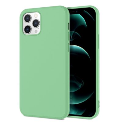 Matcha žalias dėklas Apple iPhone 13 Mini su matine paviršiaus tekstūra ir sluoksniuota kamera