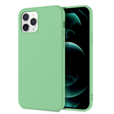 Matcha žalios spalvos dėklas Apple iPhone 12 Pro Max su matine tekstūra ir trimis kameros lizdais