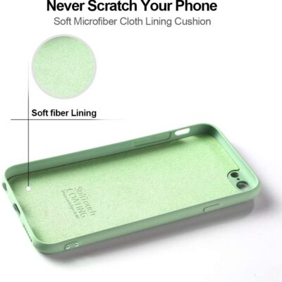 Matcha žalios spalvos dėklas Apple iPhone 7 8 SE 2020 su minkštu mikropluošto vidumi