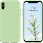 Matcha žalios spalvos dėklas Apple iPhone X ar XS su matiniu paviršiumi ir minkštais užapvalinimais