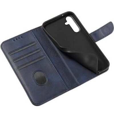 Mėlynas atverčiamas dėklas Samsung A155 A15 4G su kortelių laikikliais