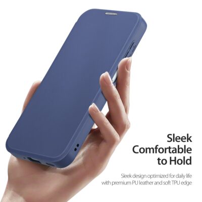 Mėlynas atverčiamas dėklas Samsung A165 A16 4G / A166 A16 5G Dux Ducis Skin X Pro su lygiu paviršiumi