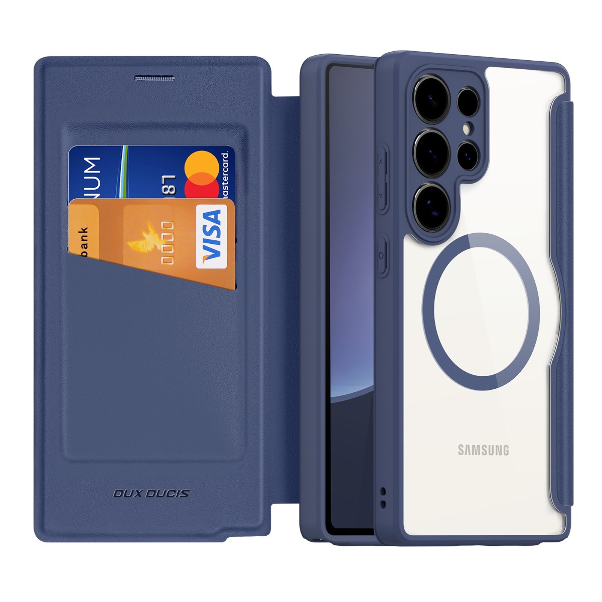 Mėlynas atverčiamas dėklas Samsung S938 S25 Ultra Dux Ducis Skin X Pro Mėlynas atverčiamas dėklas Samsung S938 S25 Ultra Dux Ducis Skin X Pro su kortelių lizdais