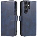 mėlynas atverčiamas dėklas samsung s938 s25 ultra wallet iš dirbtinės odos su magnetiniu užsegimu