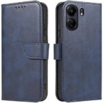 Mėlynas atverčiamas dėklas Xiaomi Redmi 13C su magnetiniu užsegimu
