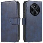 Mėlynas atverčiamas dėklas Xiaomi Redmi 14C su langeliais kortelėms ir apsauga kamerai