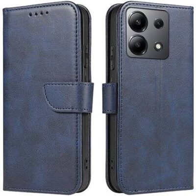 Mėlynas atverčiamas dėklas Xiaomi Redmi Note 13 5G Wallet su kameros iškirptėmis
