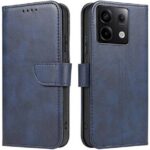 Mėlynas atverčiamas dėklas Xiaomi Redmi Note 13 Pro 5G Poco X6 5G Wallet su dirželiu