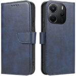 Mėlynas atverčiamas dėklas Xiaomi Redmi Note 14 4G Wallet su kameros anga