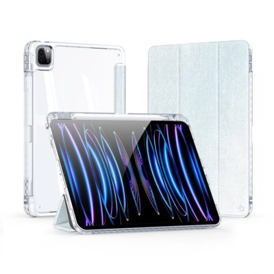 Mėlynas dėklas Apple iPad Pro 11 2024 Dux Ducis Unid su skaidriu pagrindu ir tekstūriniu dangčiu