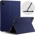 Mėlynas dėklas Apple iPad Pro 12.9 2018 2020 X-Level Kite medžiaginis ir guminis atlenkiamas stovas