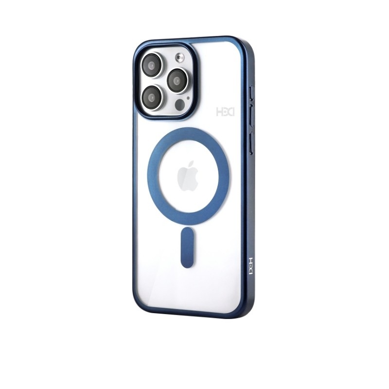 Mėlynas dėklas Apple iPhone 13 HDD Electro MagSafe Mėlynas dėklas Apple iPhone 13 HDD Electro MagSafe su permatomu viršumi ir apsauga kamerai