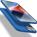 Mėlynas dėklas Apple iPhone 14 Plus X-level Guardian, matomas iš priekio ir galo