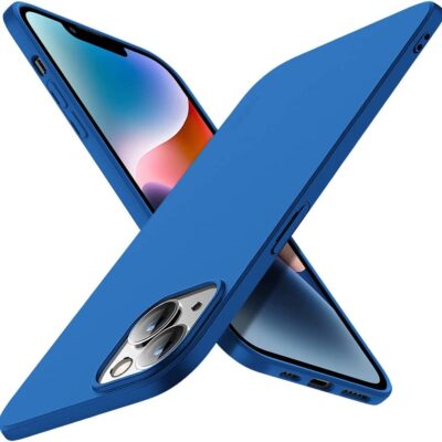 Mėlynas dėklas Apple iPhone 14 X-level Guardian išmatavimams pritaikytas ir dengiantis kamerą