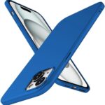 Mėlynas dėklas Apple iPhone 15 X-level Guardian su matomu telefono priekinės ir galinės pusės apsaugos apvalkalu