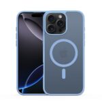 Mėlynas dėklas Apple iphone 16 Pro Max Dux Ducis Yind su permatomu pagrindu ir apsauginiu rėmeliu