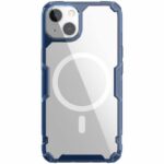 Mėlynas dėklas Nillkin Nature TPU PRO Magnetic telefonui Apple iPhone 13 su permatomu korpusu ir mėlynu rėmeliu